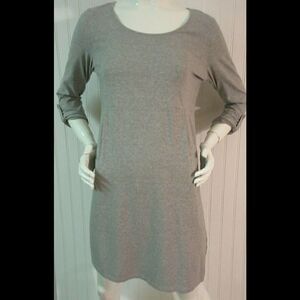 J. Jill gray knit tunic dress tab sleeves sz XS